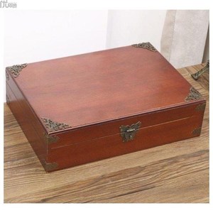 樟木盒子复古带锁木盒香樟木实木质桌面收纳盒樟木箱储物小木箱子