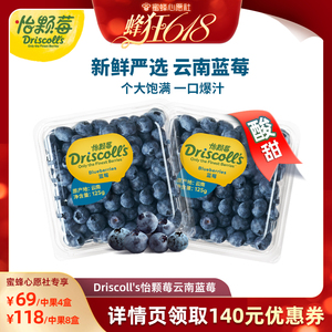 【蜂狂618】怡颗莓云南蓝莓中果新鲜当季水果125g/盒酸甜口感