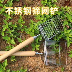 挖蚬子神器新款筛铲滤铲不锈钢筛铲赶海沙白工具铲猫砂铲猫屎铲子