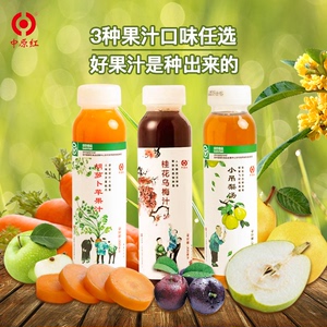 郏县特产中原红胡萝卜苹果汁无添加胡萝卜果蔬汁300ml瓶装塑料瓶
