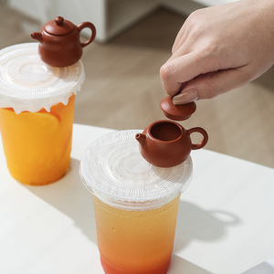 迷你茶壶加干冰冒烟奶茶装饰刺身摆盘可开盖可加水指尖壶最小茶壶