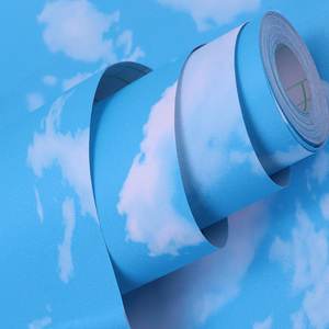 天花板墙纸蓝天白云立体壁纸自粘防水幼儿园创意墙贴儿童房3D贴纸
