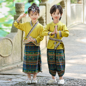 三月三少数民族服装傣族异域风情幼儿园舞蹈演出服春秋长袖表演服
