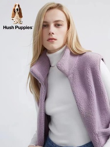 Hush Puppies暇步士女装2023秋冬立领保暖仿羊羔绒马甲|HV-22503D