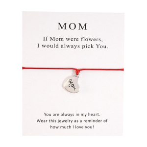 M's day jewelry fashion simple hand woven mom love card Brac