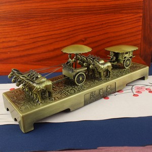 秦始皇兵马俑铜车马摆件西安特色旅游纪念品中国风金属工艺品马车