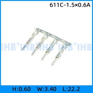 611C-1.5 连接器插簧 插片 镀锡对插公母 连绕端子 接线端子