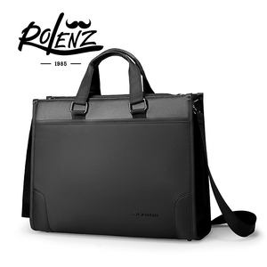 Rolenz高端奢侈品名牌公文黑色新款男士商务通勤手提笔记本电脑包