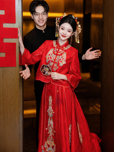 新中式国风秀禾服新娘服2024新款结婚礼服婚服出阁红色嫁衣敬酒服