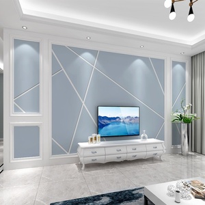 电视背景墙壁纸几何图案形定制北欧现代简约客厅影视墙自粘墙贴