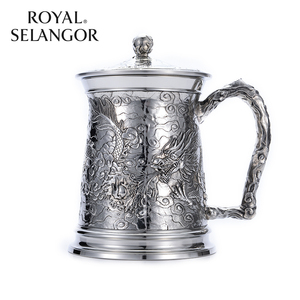 皇家雪兰莪ROYAL SELANGOR锡器龙舞九天茶杯办公杯水杯锡制老人杯