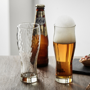 日本进口东洋佐佐木锤纹琥珀啤酒杯精酿小麦扎啤杯日式无铅玻璃杯