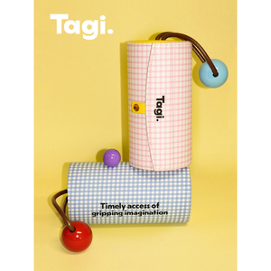 Tagi. 想象机灵信号面料多层旋转提手便携mini首饰盒化妆包