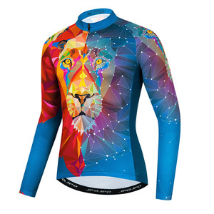 Weimostar 3D Lion Cycling Jersey Long Sleeve 2022 Men Autumn