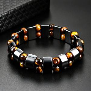 Double Hematite TigerEye Bracelets Men Tiger Eye & Hemat