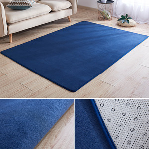 湛蓝色地毯客厅卧室珊瑚绒客厅加厚地垫床边飘窗垫北欧纯色满铺毯