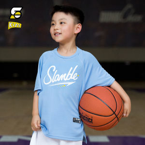 SLAMBLE夏季童装新款运动T恤国潮休闲短袖速干透气排汗训练篮球服