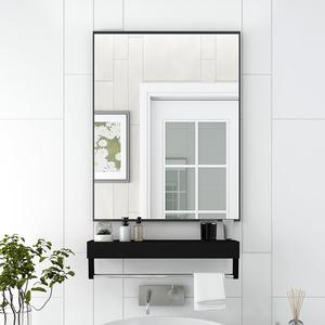 卫生间镜子内置物架浴室镜子免打孔带贴墙自粘洗手间冲凉房厕挂墙