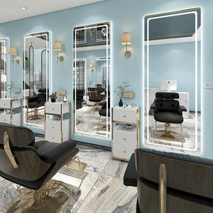 理发店镜台发廊专用带灯网红壁挂式简约欧式发廊剪发镜美发店镜子