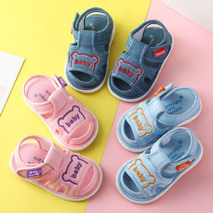 学步鞋夏季叫叫鞋婴儿软底可爱小宝宝布凉鞋宝宝鞋子正规六个月关
