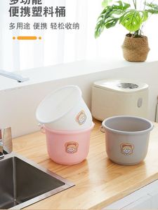 厨房专用水桶迷你小水桶塑料桶厨房提水桶灰色打扫卫生小桶儿童玩