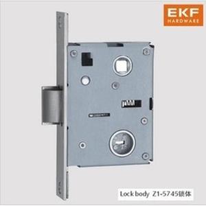 德国EKF门锁体5745单舌房门锁芯配件通用型卫生间不锈钢斜舌锁体