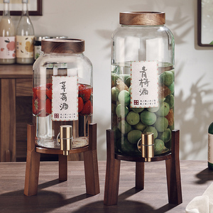 新中式青梅杨梅泡酒玻璃瓶家用高档专用带龙头密封酿酒罐果酒空瓶