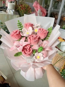 520送女朋友闺蜜母亲节扭扭棒花束手工diy材料包成品仿真玫瑰花朵