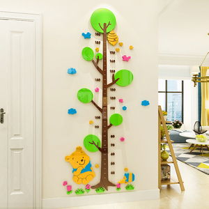 维尼身高测量墙贴画宝宝量身高卡通贴纸奥特曼儿童房间客厅身高尺