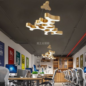 LED造型吊灯办公室前台大厅灯饰店铺创意异形艺术工业风龙骨灯具