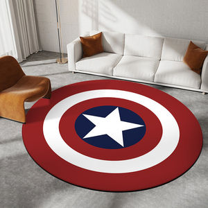 美国队长盾牌客厅圆形地毯新款时尚简约卧室床边毯电脑椅垫转椅