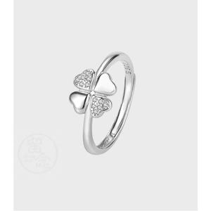 -New S925 sterling silver four-leaf clover inlaid diamond li