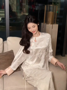 端庄大气女装高级感气质减龄漂亮洋气新中式国风白色衬衫裤子套装