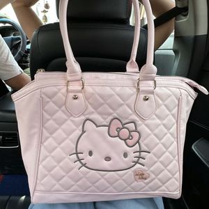 中古HelloKitty托特包可爱甜妹软皮单肩手提包女大容量外出旅行袋