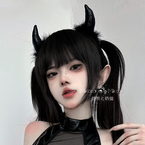 奶熊与奶猫：小恶魔角发箍头饰发饰万圣节角色扮演恶魔COS服配饰