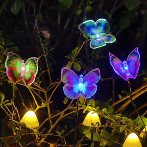 太阳能蝴蝶灯户外防水小夜灯装饰氛围灯花园草坪led灯动物阳台灯