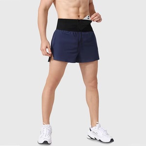 高腰口袋防水运动短裤男速干透气马拉松跑步健身训练护腰三分裤男