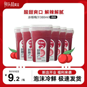贵州杨梅汁 领头杨冰杨梅汁果味饮料网红纯果汁酸梅汤380ml*6瓶装