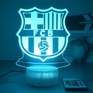 世界杯足球俱乐部队旗徽章周边手办摆件3D小夜灯看比赛氛围装饰灯