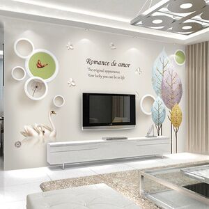 2024新款电视背景墙纸3d客厅现代简约装饰影视墙北欧麋鹿墙贴自粘