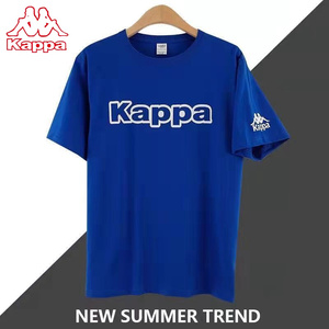 Kappa卡帕背靠背克莱茵蓝纯棉短袖男休闲运动圆领t恤半袖内搭上衣