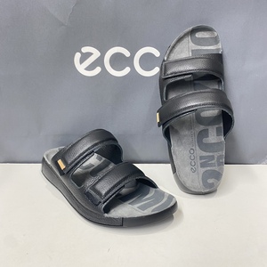 ECCO爱步男鞋夏季新款潮流百搭魔术贴沙滩鞋外穿拖鞋524404科摩