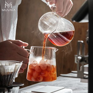 MUVNA慕威纳 手冲咖啡玻璃萤朵分享壶带刻度公道杯咖啡器具泡茶壶