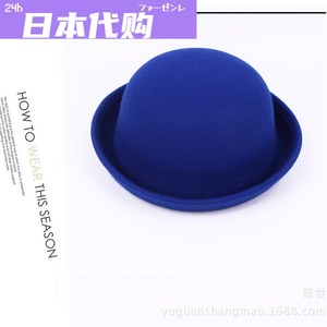 日本FS秋冬季韩版潮流仿羊毛定型小圆帽 英伦复古小礼帽圆顶帽