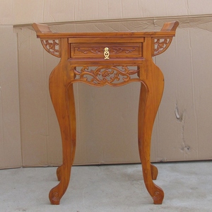 佛龛供桌佛台家用现代风格香案台实木新中式榆木仿古弯腿条案供台