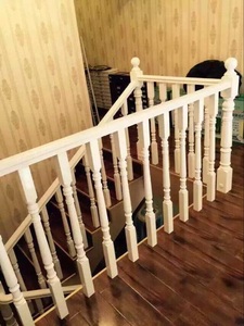 楼梯栏杆楼梯扶手立柱实木榉木烤漆踏步雕花异形定做护栏小柱大柱