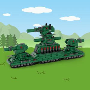 益智积木MOC还原坦克世界传奇KV-88重型坦克拼搭积木男孩生日礼物