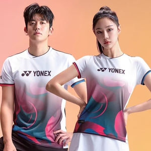 YONEX/尤尼克斯羽毛球服套装男女款定制yy速干短袖训练比赛运动服
