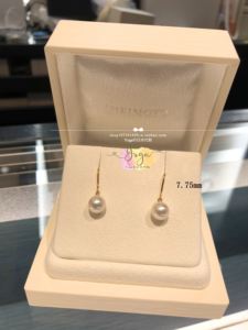 日本代购直邮 MIKIMOTO 御木本 经典18k 耳勾款 阿古屋珍珠 耳环