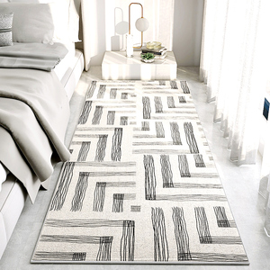 美感线条床边毯长条卧室客厅地毯简约现代沙发茶几床前防滑椅地垫